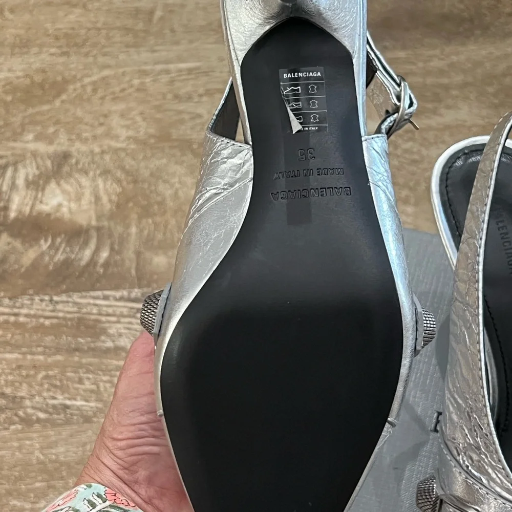Balenciaga Silver Slingback NWT - Picture 5 of 7